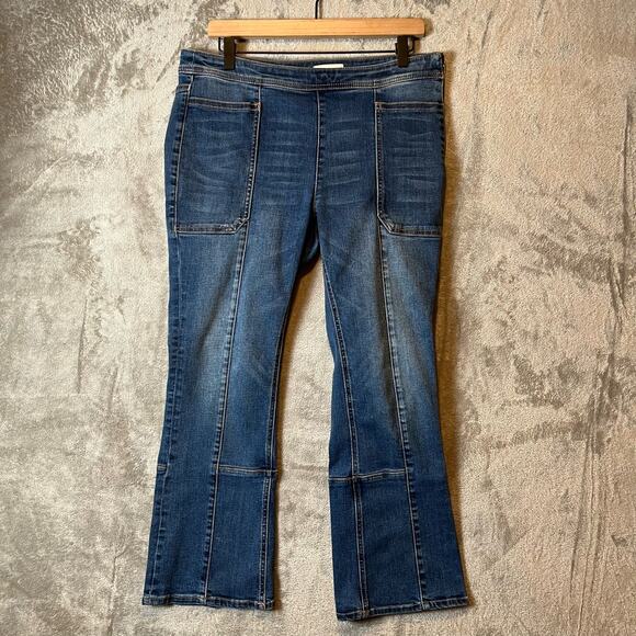 Pilcro Anthropologie Womens Denim Medium Wash Side Zip Bootcut Leg Jeans Size 31 - Picture 1 of 8